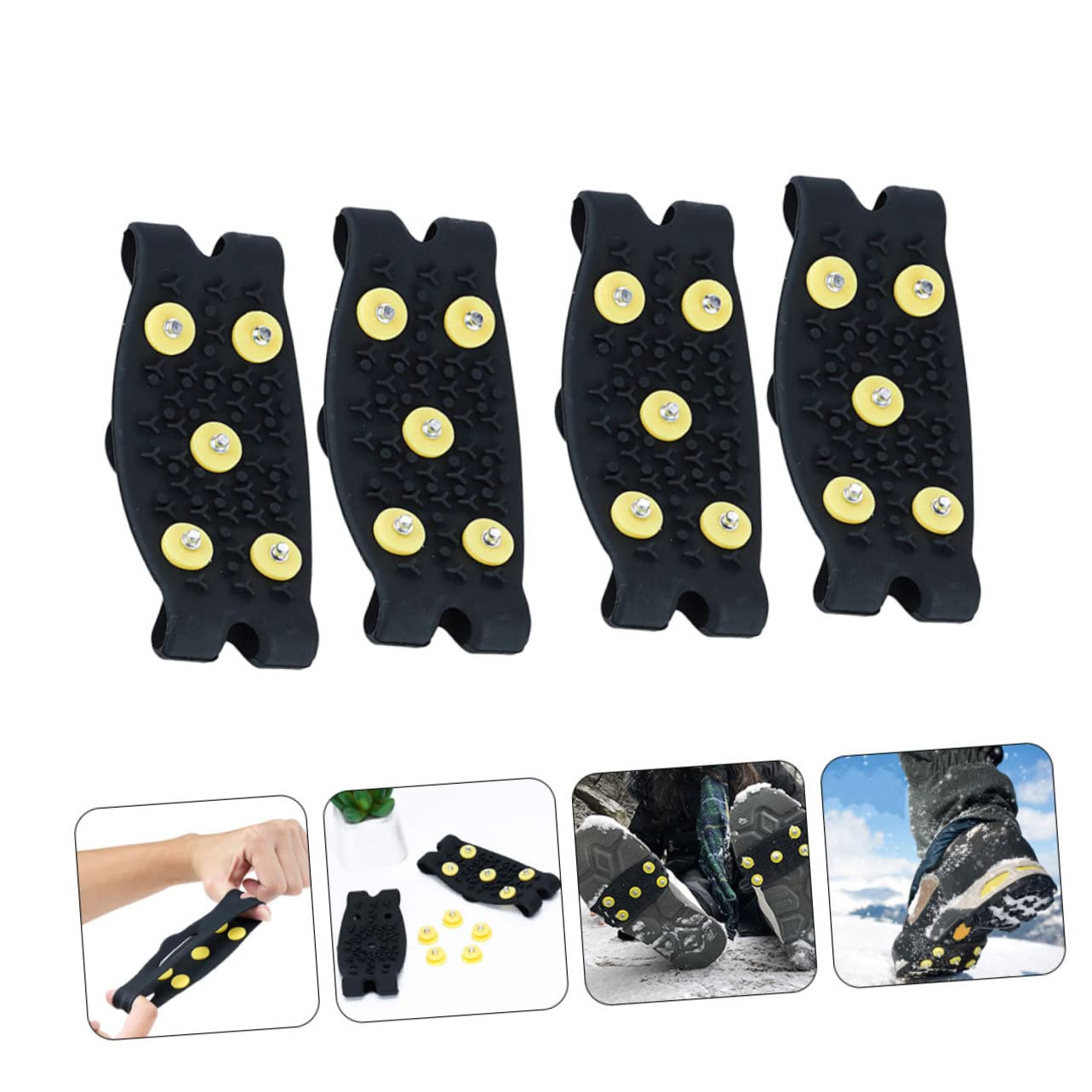 CALLARON 2paia Rampini per Scarpe e Stivali Antiscivolo Ramponi per Scarpe da Arrampicata Forniture da Esterno da Arrampicata Ramponi da Ghiaccio