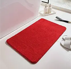 Tapete Banheiro Super Macio Antiderrapante, 40x60cm (COR VINHO)
