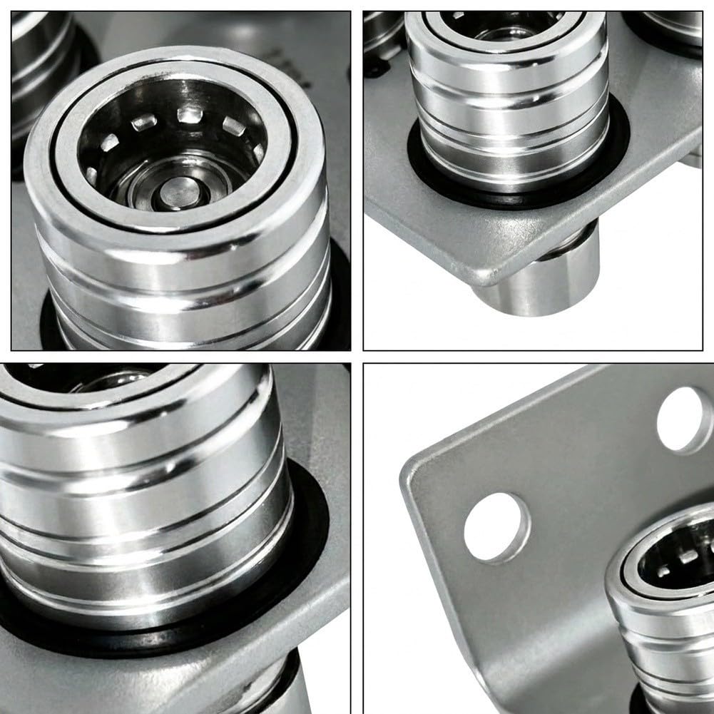 Idraulico per attacco rapido 1/2" ISO 5675 Giunto idraulico in ottone zincato 5/8" agricoltura trattore set frizione 4 vie per siringhe e seghe Resistente alla pressione fino a 3600 PSI idraulico