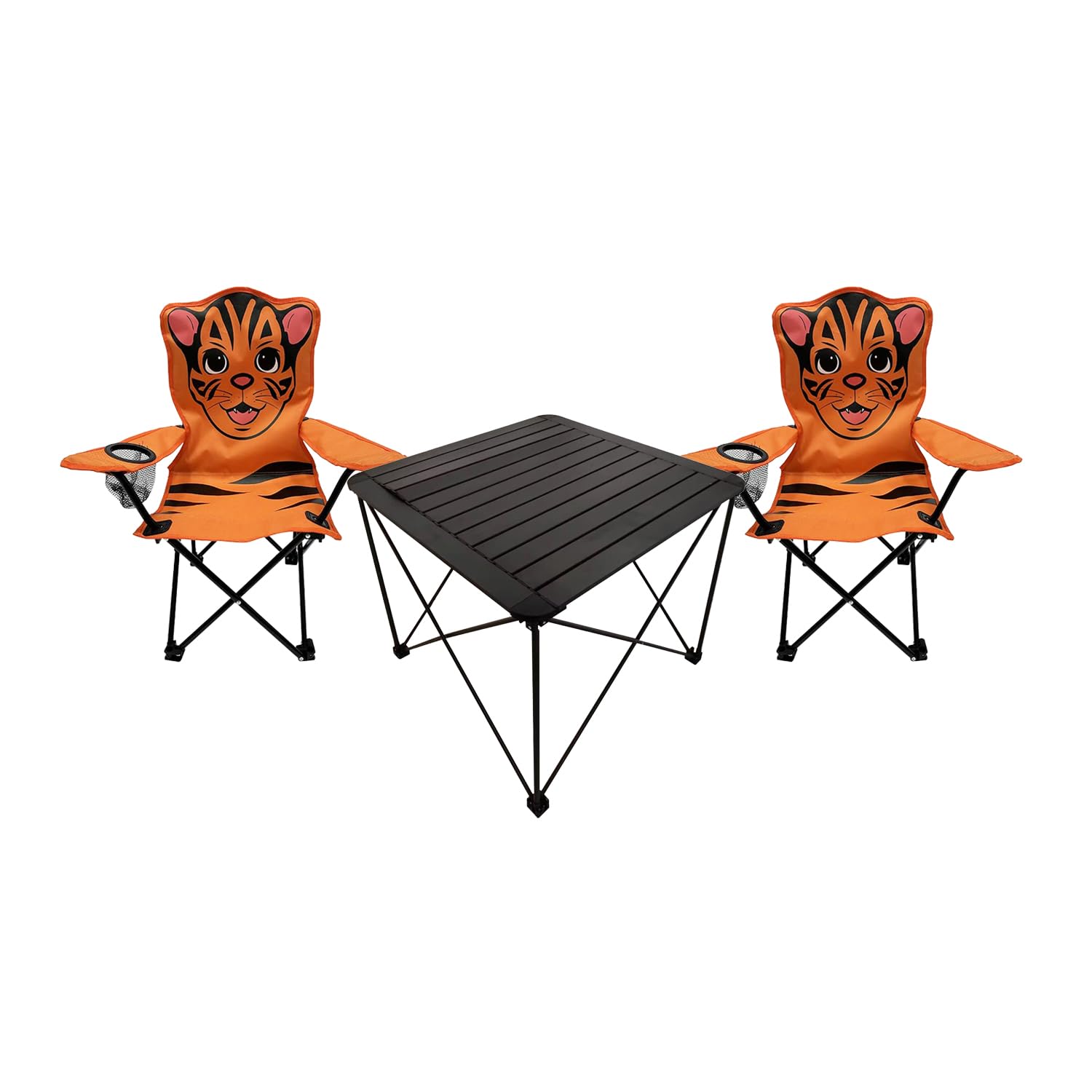 Mojawo 3er Kinder Campingmöbel Set Camping L52xB52xH46cm 1x Campingtisch + 2 Anglerstühle Textilen Outdoor mit Tasche