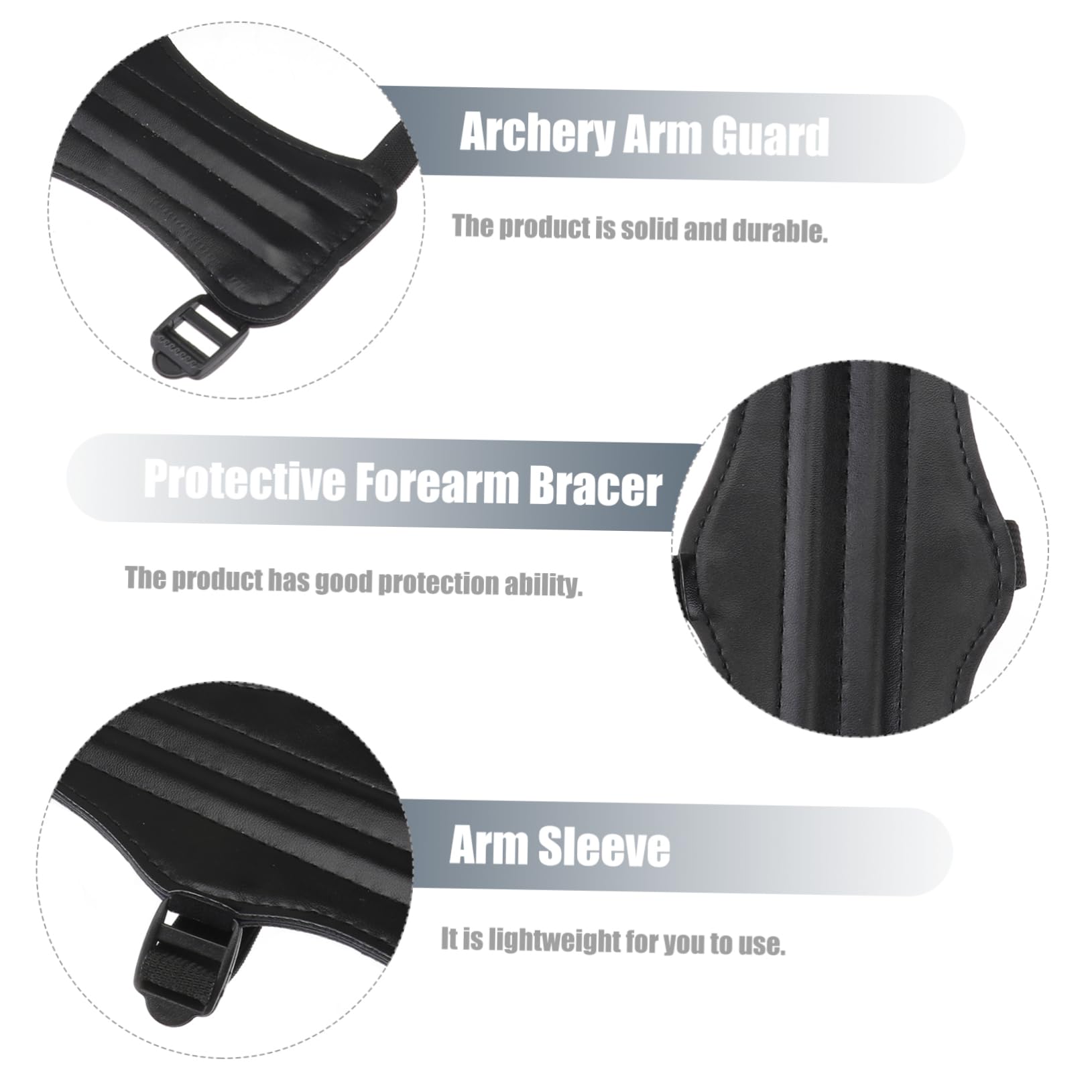 Happyyami Fashion Leather Archery Arm Guard Adjustable Triple Buckle Strap Protective Accessory for Right Left Hand Shooters Lightweight and Durable for Hunting and Target Practice