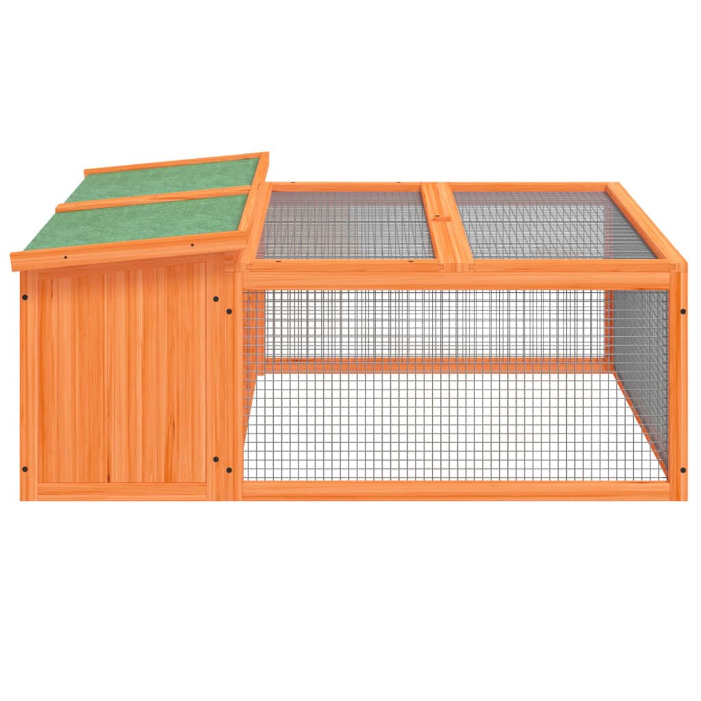 Conejera de Madera Maciza de Pino marrón 117,5x97x47,5 cm, JUNZAI Jaula Cobaya, Jaulas para Conejos, Jaula Hamster, Casa Conejo, Casita Conejo, Nido Conejo