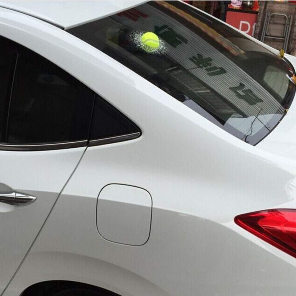 2 pegatinas de vidrio agrietado 3D, calcomanías de vidrio roto de béisbol, calcomanías divertidas para coche, calcomanías de pelota de tenis, calcomanías de vidrio agrietado