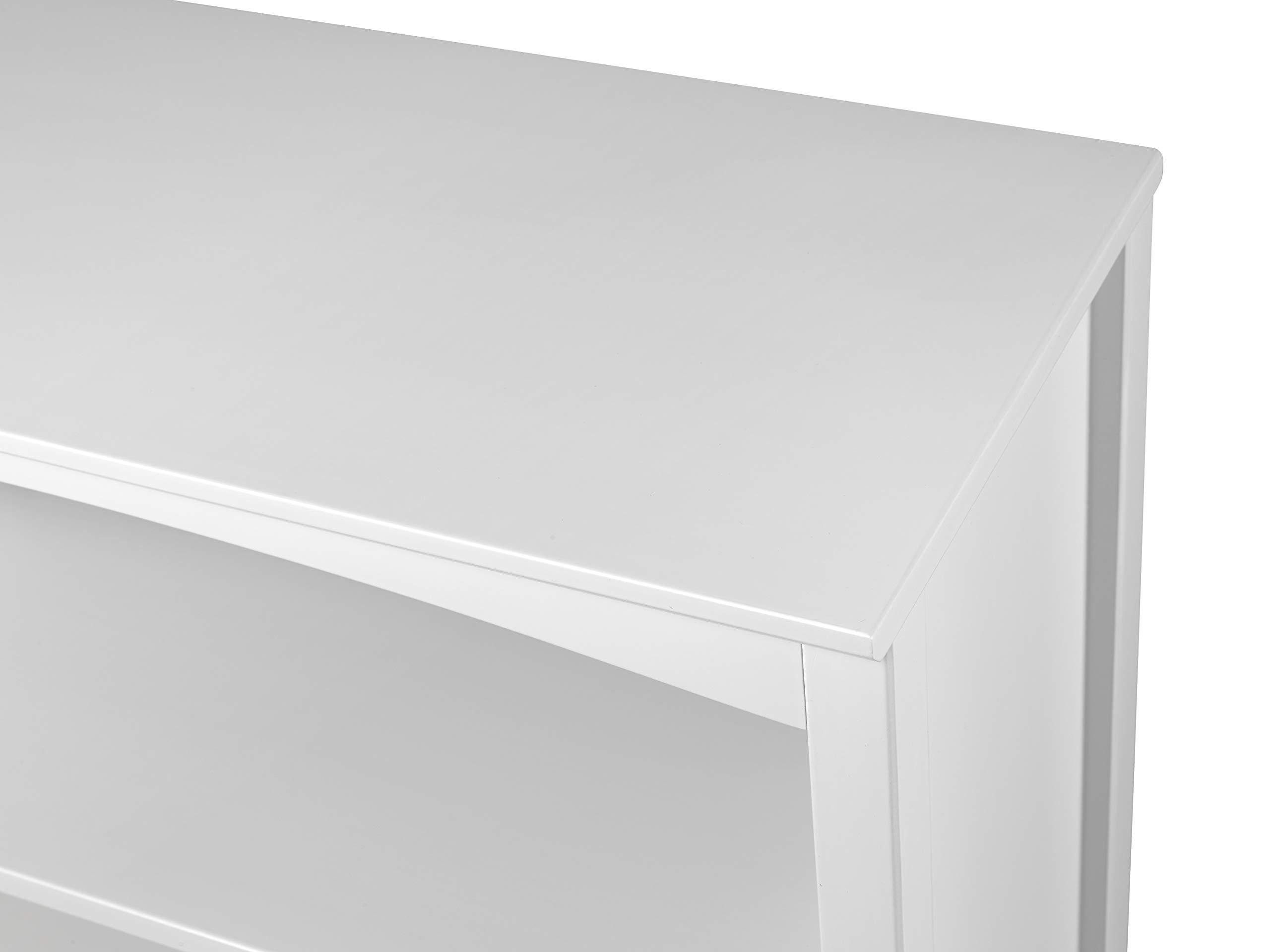 Shaker Style 3 Shelf Bookcase / Solid Wood / 36" High / Adjustable Shelving / Closed Back / Display Bookshelf for Living Room, Bedroom, Home and Office, White