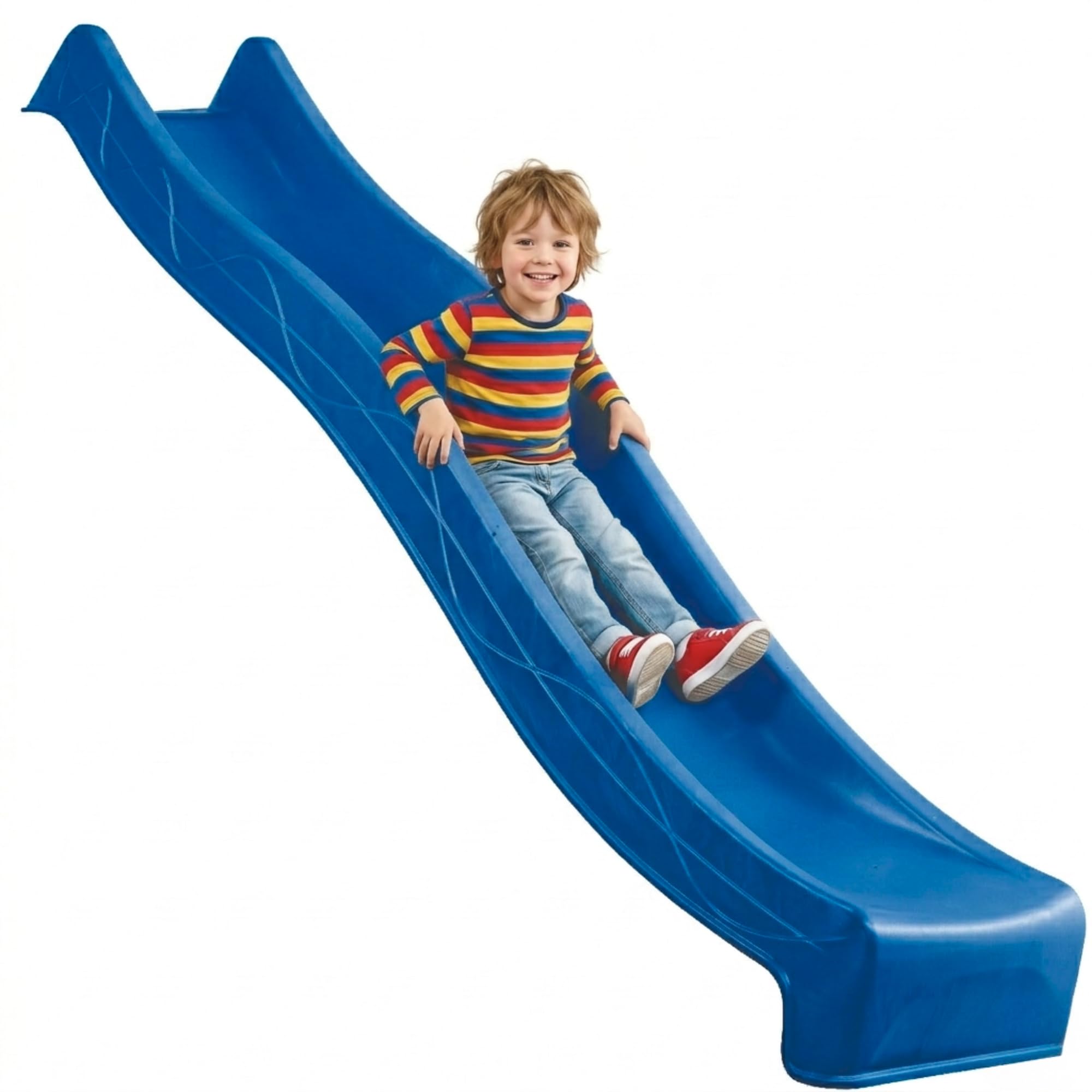 Kinder Rutsche 2,90 m Outdoor Garten Spielgeräte, Blau | Stabile Wasserrutsche für Kinder, Alternative zu Indoor Spielgeräten, Kinderrutsche 2,90 m, Wellenrutsche für Podestöhe 1,50