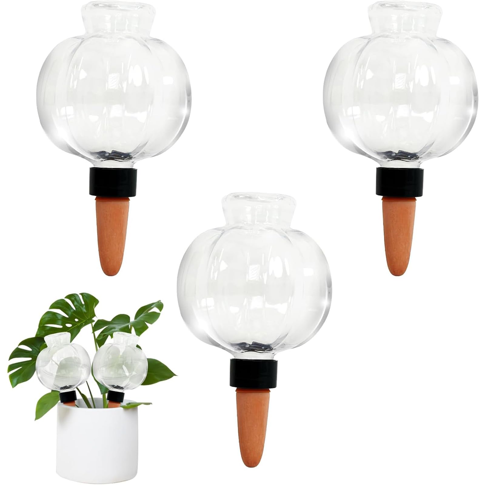 Hredyqw 3Pcs Plant Watering Globes Automatic Watering Globes Planter Insert for Indoor Outdoor Drip Irrigation