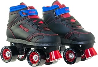 Chicago Sidewalk Roller Skates – Durable, Top Performance Indoor/Outdoor Use Skate Shoes for Girls & Boys, High-Top Boot Safety Youth Quad Skates, 60mm PU Wheels, Adjustable Chassis & Trucks