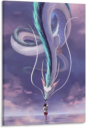 Amazon 千と千尋の神隠しドラゴンポスター装飾絵画キャンバス壁アートリビングルームポスター寝室絵画 キャンバスアートポスターと壁アート写真プリント現代の家の寝室の装飾ポスター16 24inch 40 60cm ウォールステッカー オンライン通販
