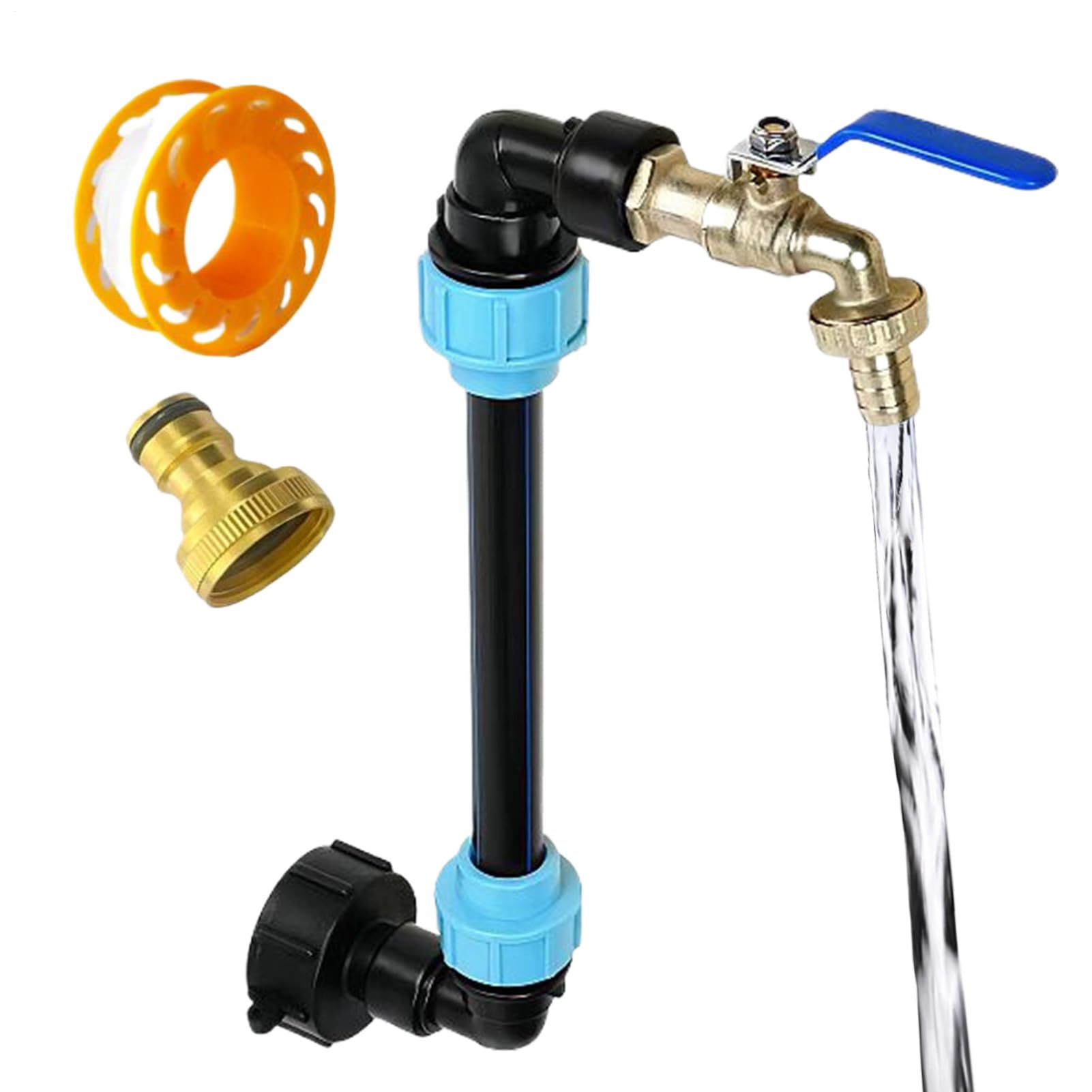 Adaptateur de fourre-tout avec valve de robinet de tuyau en laiton et filetage zinc