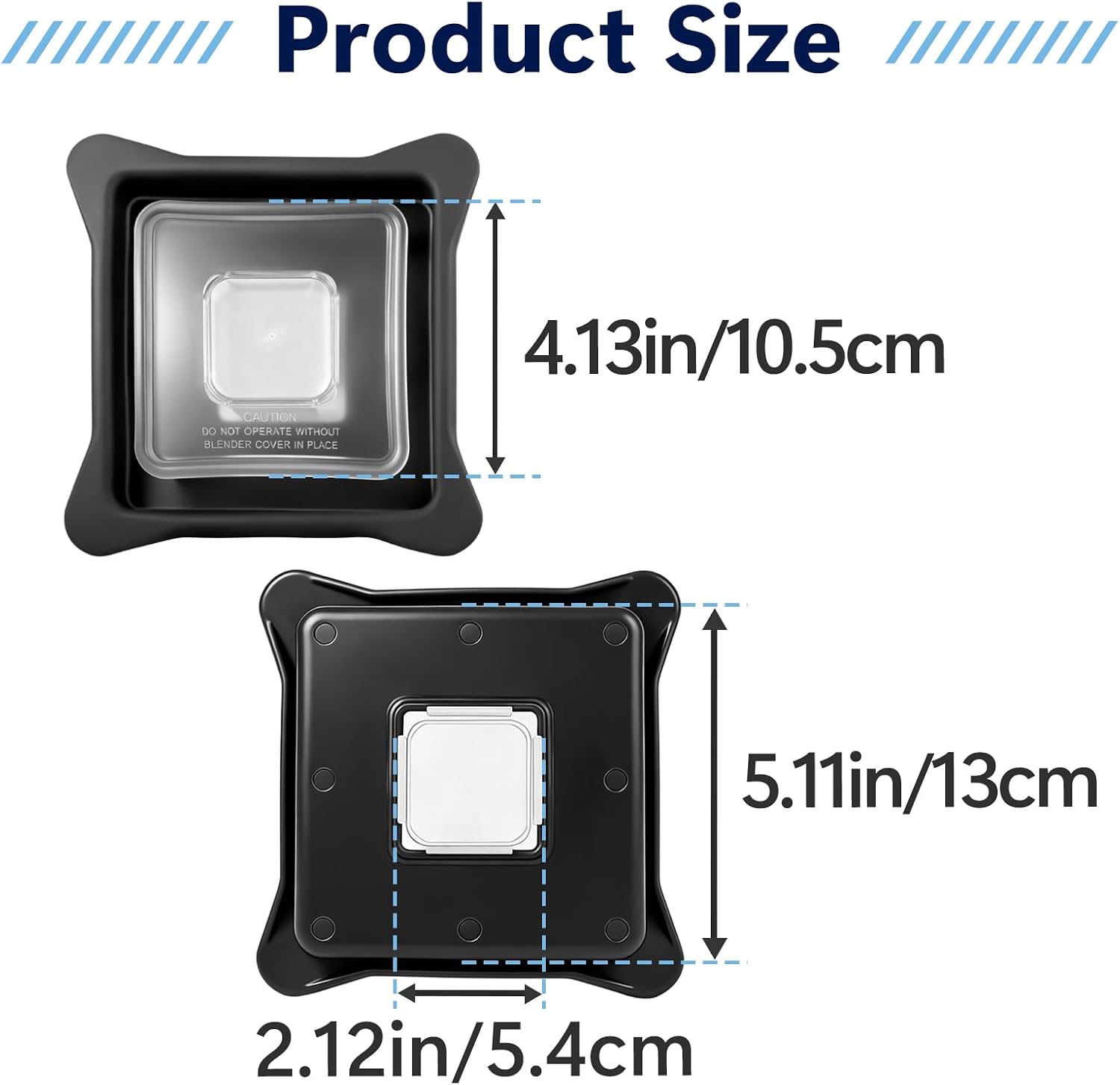 Blender Lid Replacement Fits for Blendtec Commercial Blender, Vented Gripper Lid Compatible with WildSide+ and FourSide jars, Lid for Blendtec Top with Square Clear Plug