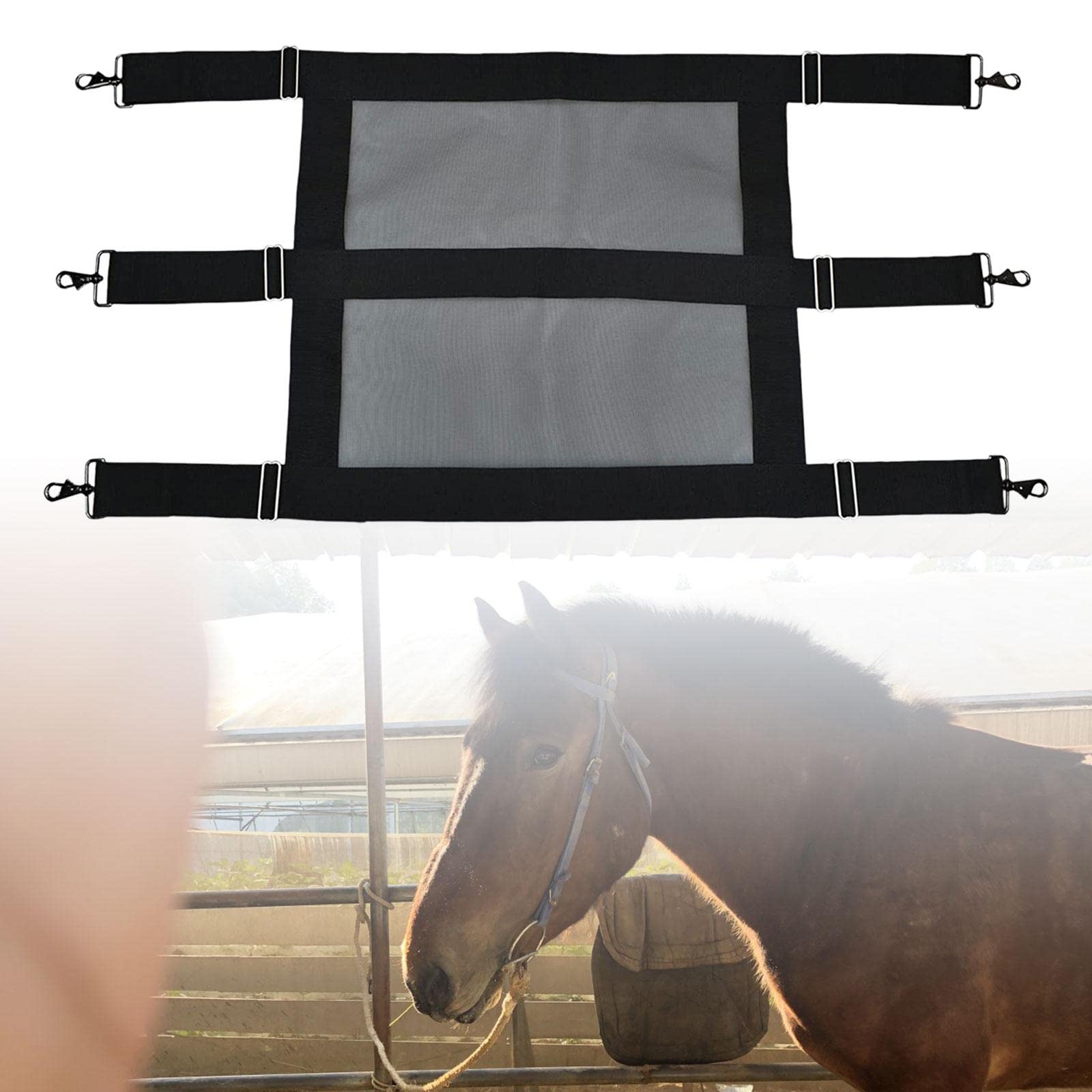 Amagogo Horse Aisle Stall Guard Horse Aisle Guard Horse Stable Sturdy Hooks Chain Large Air Flow Heavy Duty - Image 4