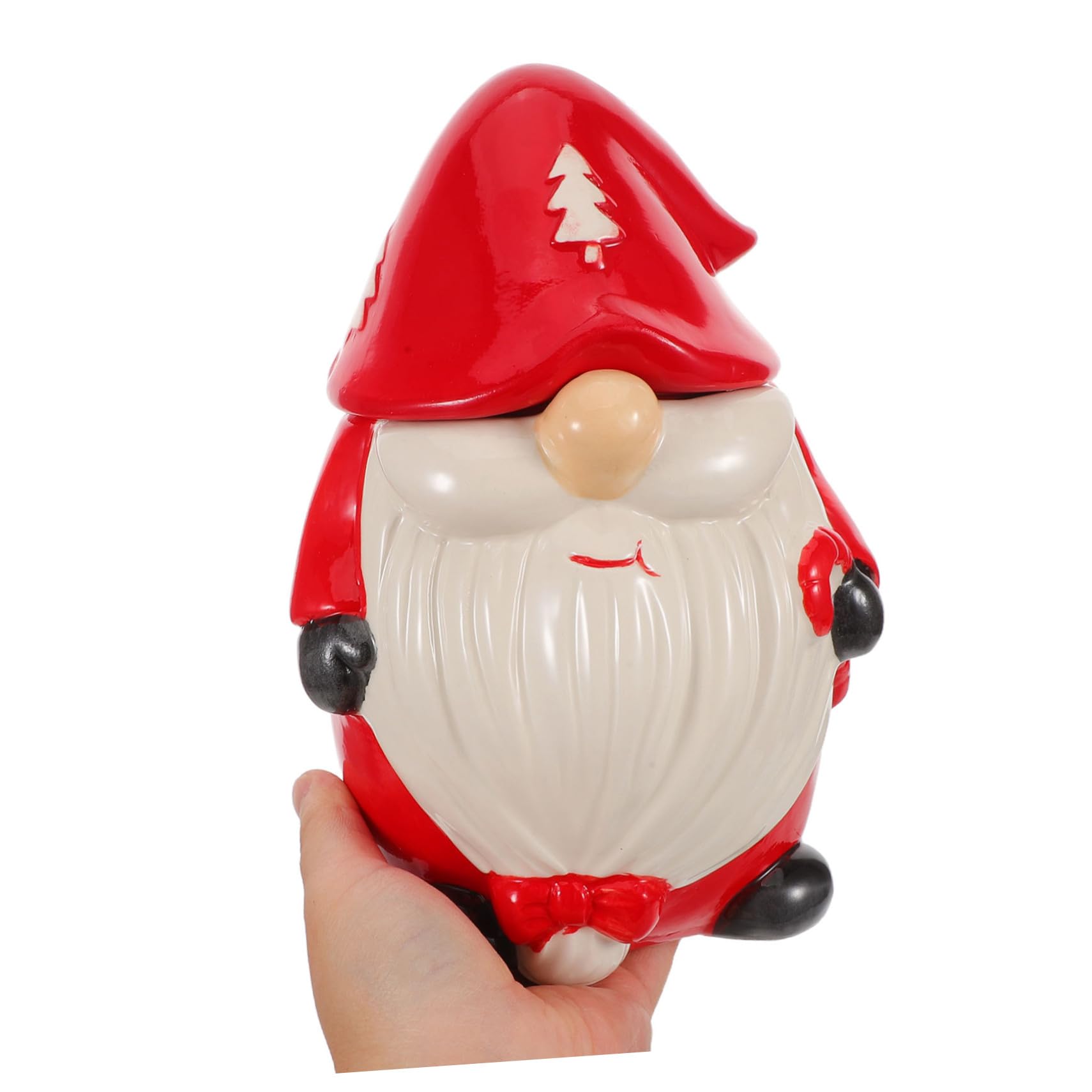 MAGICLULU Pot Céramique Forme De GNOME De Noël Boîte De Conservation pour Aliments De Fêtes Bonbons Et Biscuits avec Couvercle