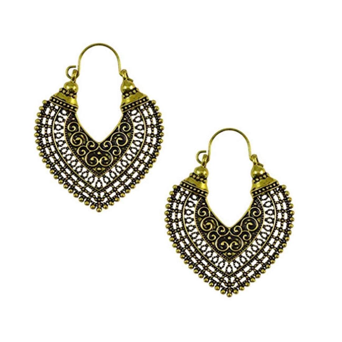 Yellow Chimes Vintage Indian Fashion Oxidized Gold Plated Metal Chandbali Earring for Women and Girls (B07M7NY169) Amazon Price History, Amazon Price Tracker