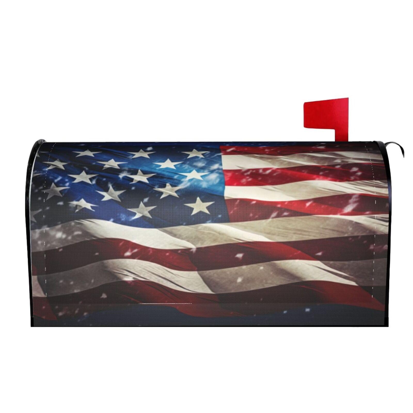 Vintage American Flag 01 Mailbox Covers Magnetic Wraps Post Letter Box Cover Garden Home Decor
