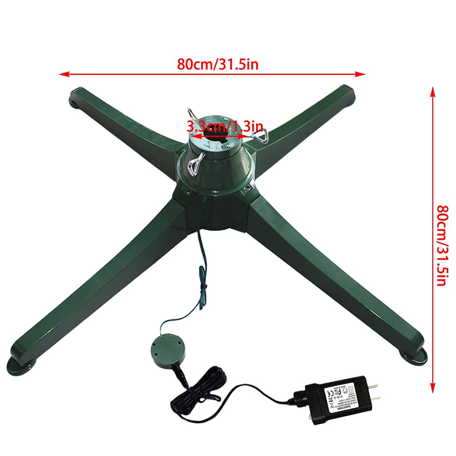 Soporte para árbol de Navidad ajustable giratorio de 360 ​​grados, soporte para árbol de Navidad artificial, base para árbol de Navidad con fácil uso, para decoraciones navideñas, hogar, oficina 80cm