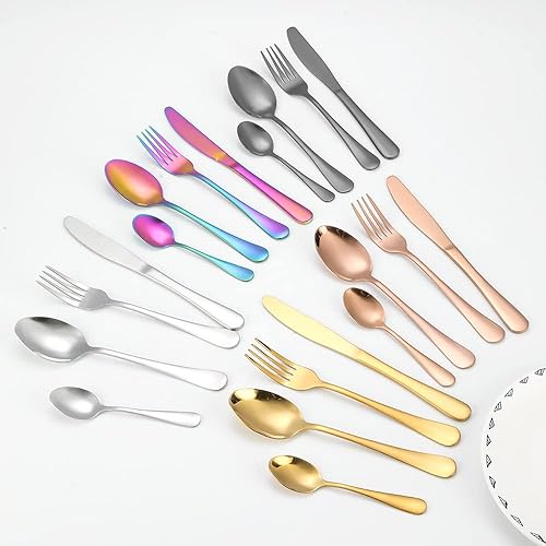 Miniatura 6 de Silverware Set,24-Piece Cutlery Set for 6 Including Knife Fork Spoon and Storage Box,Mirror Polished Dishwasher Safe Home Restaurant