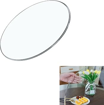 16IN-20IN- 21IN -23IN Round Clear Tempered Glass Table Top, Tempered Glass Turntable,1/2" Thick Glass Glass Table Top,for Dining Table, Coffee Table, Home55CM21IN