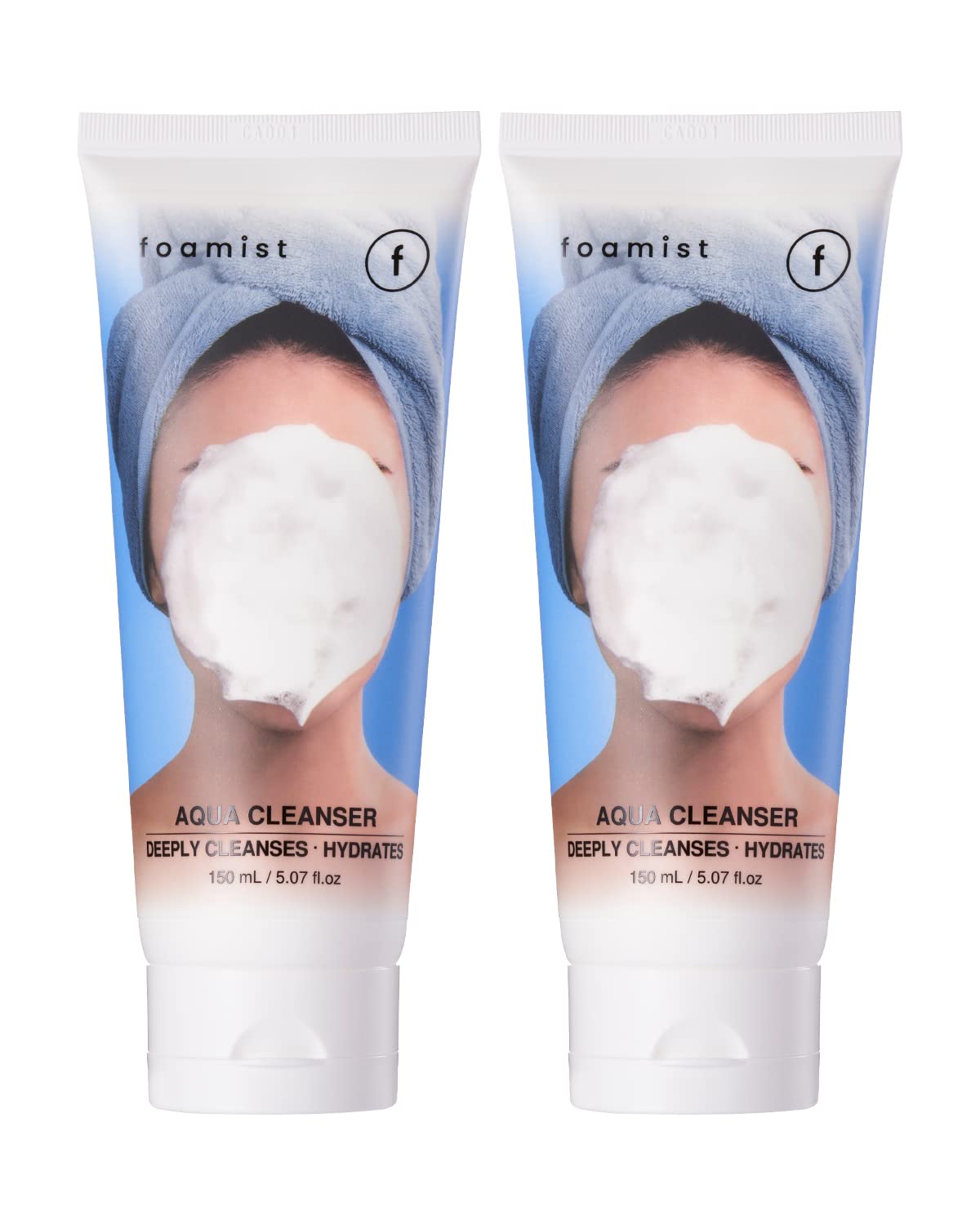 FOAMIST2 Packs of Vegan Aqua Cleansing Foam - Clean Beauty Daily Gentle Deep Hydrating Facial Cleanser for Every Day Use with Hyaluronic Acid & Avocado Oil (5.07Fl Oz x2)