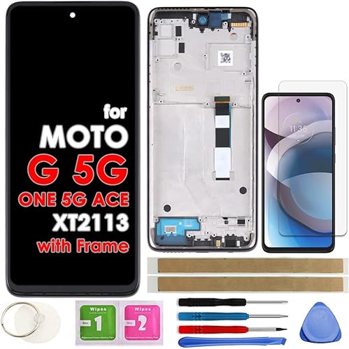Reemplazo de pantalla LCD táctil digitalizador (6.7 pulgadas con marco) para Motorola Moto G 5G One 5G Ace XT2113 XT2113-3 XT2113-5