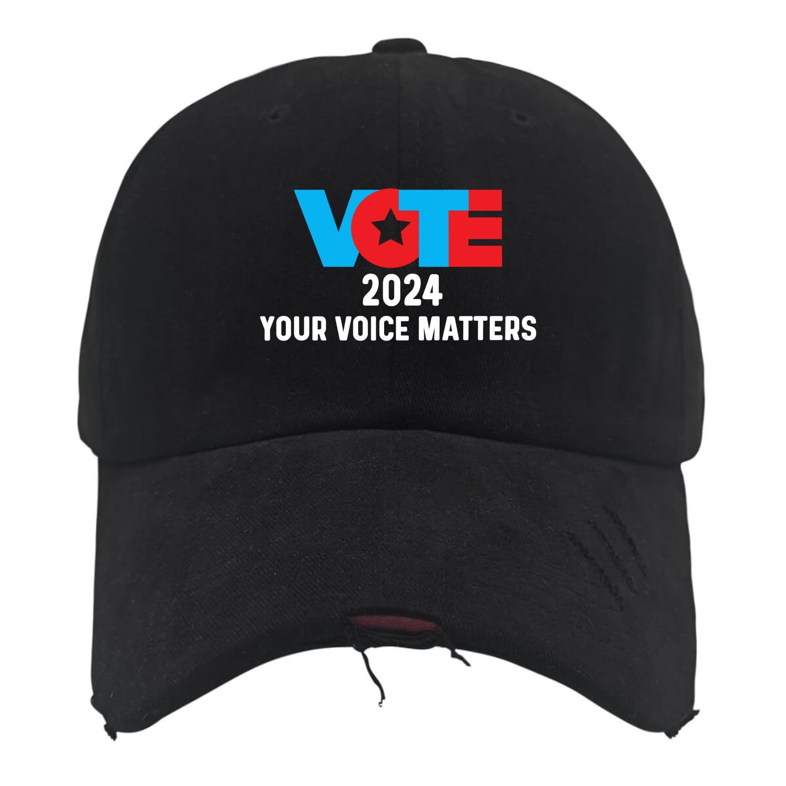 Vote 2024 Your Voice Matters Hats Mens Cap AllBlack Womens Trucker Hat Gifts for Dad Sun Cap