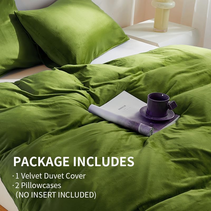Miniatura 3 de Delynvan Juego de funda de edredón de terciopelo tamaño Queen, 3 piezas, suave y esponjoso, juego de funda de edredón de terciopelo de lujo, cierre