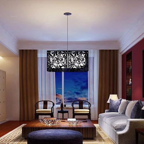 Miniatura 8 de ANMINY 24 paneles de pared decorativos para colgar divisores de habitación, diseño hueco para sala, comedor, cocina, dormitorio, oficina, bar, Negro