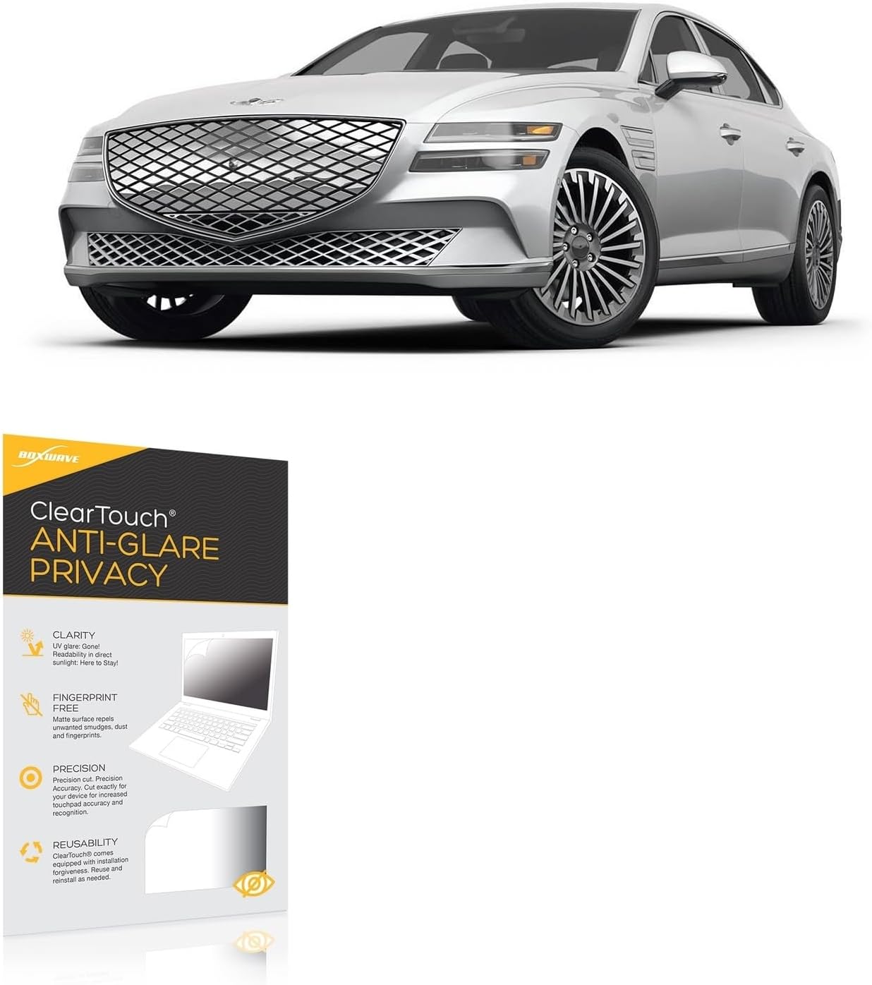 BoxWave Screen Protector Compatible With Genesis 2025 Electrified G80 Digital Gauge Display (12.3 in) - ClearTouch Anti-Glare Privacy (2-Pack), Privacy Screen Protector Flexible Film Anti-Glare