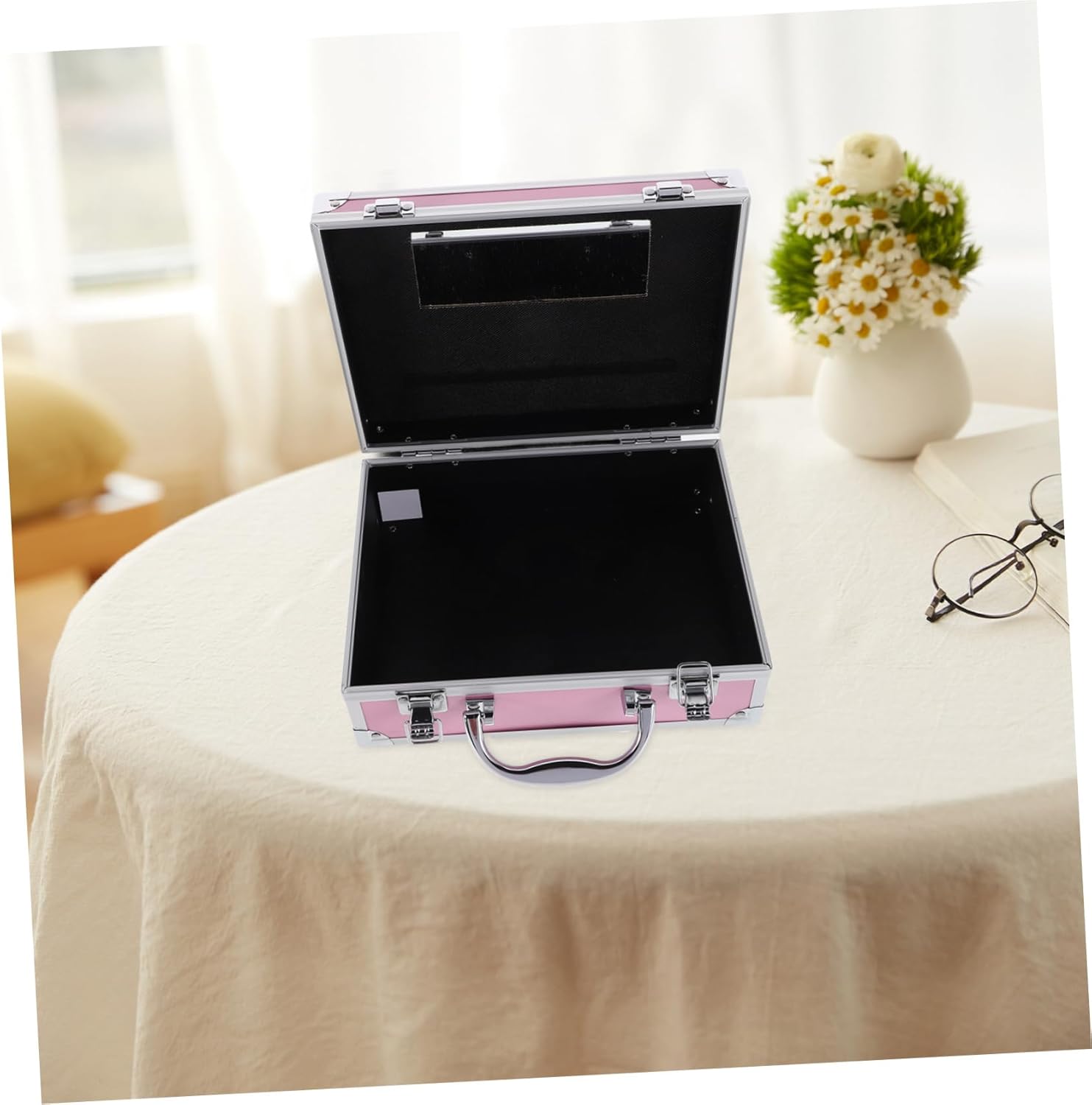 Ciieeo Large Multifunctional Aluminum Alloy Tool Box Portable Makeup Case Storage Organizer for Cosmetics Tools Medical Supplies Heavy Duty Handheld Carry Case