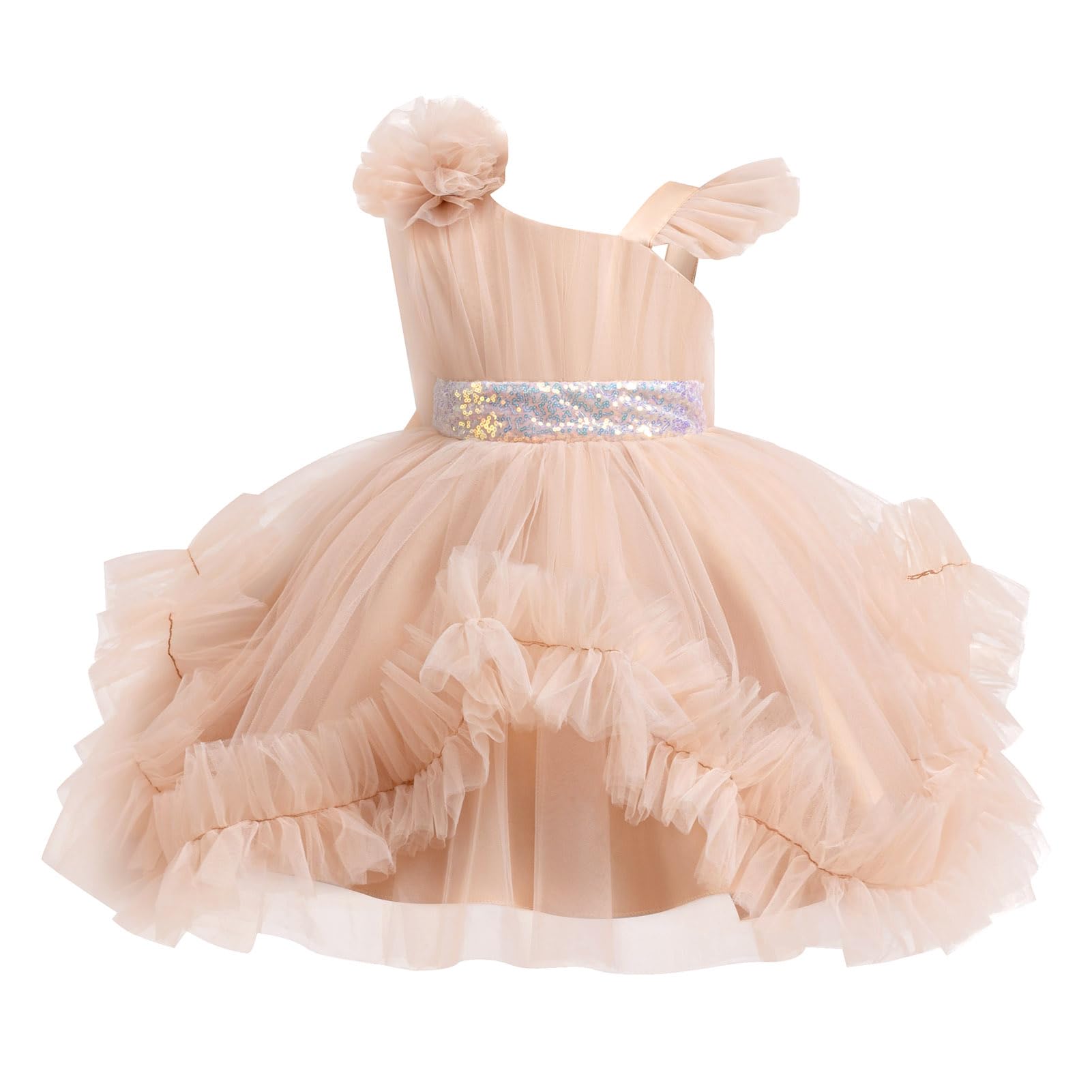 ABEHIK Mädchen Poncho Kleider Blumenmädchen Hochzeitskleid Funkelnder Tüll Prinzessin Geburtstag Kleid für Party