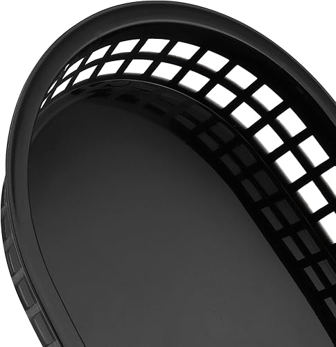 Miniatura 3 de MANCHAP Paquete de 50 cestas de plástico de 10.6 x 7 pulgadas para servir comida rápida, cesta ovalada de plástico para servir alimentos para pan,