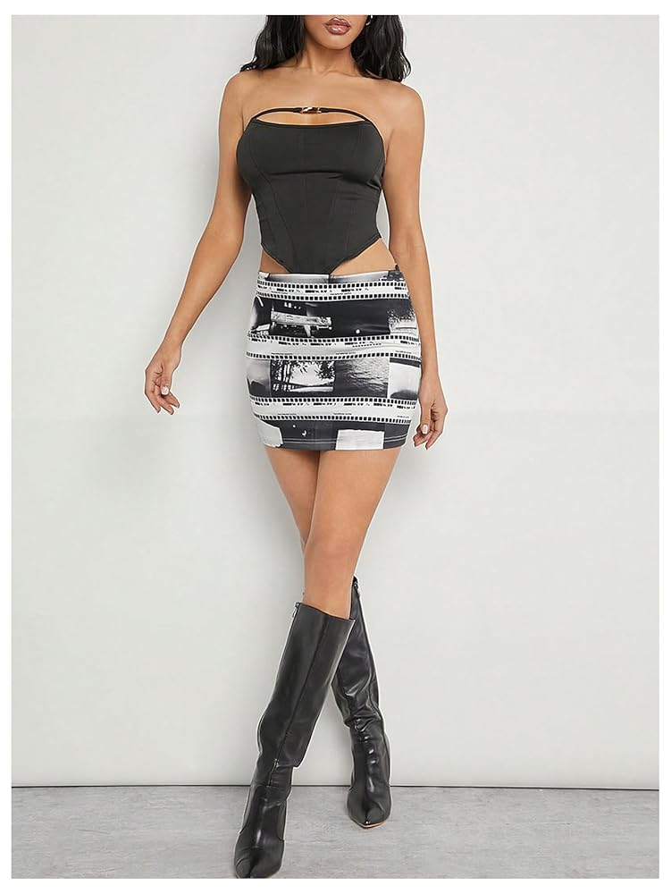 スカート TEXTURE PRINT MINI SKIRT 06601-