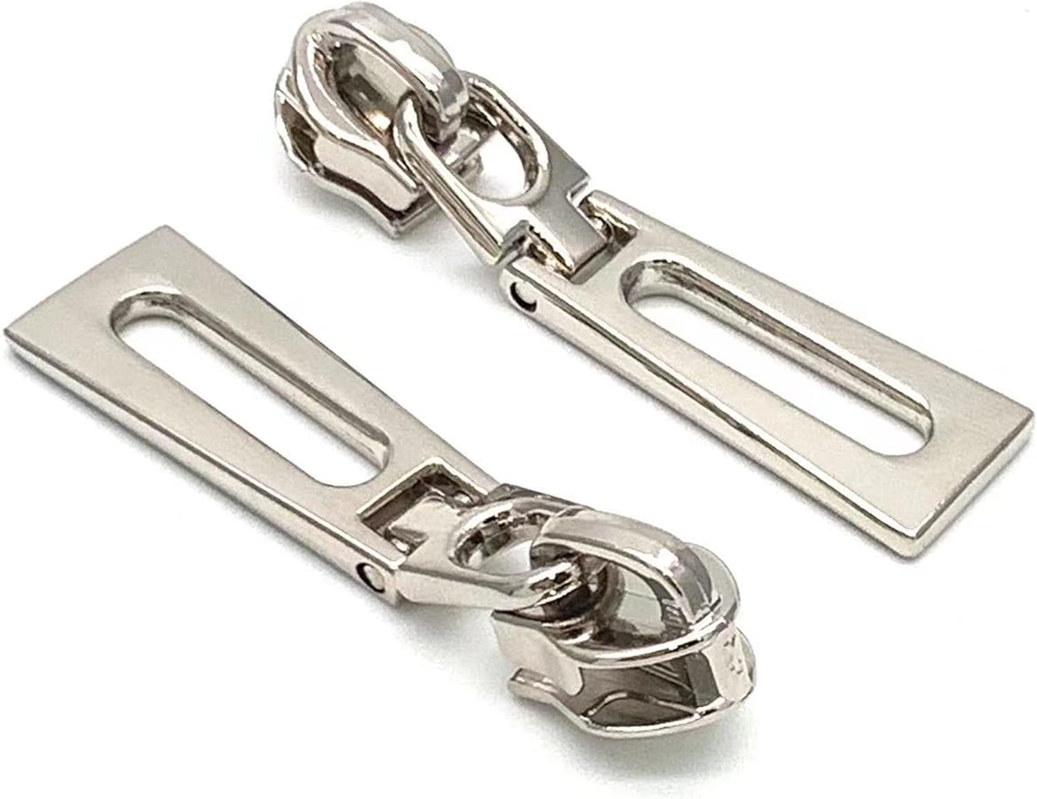 5 Zipper Pulls Silver Metal Zipper Pull 25pcs Bulk Heavy