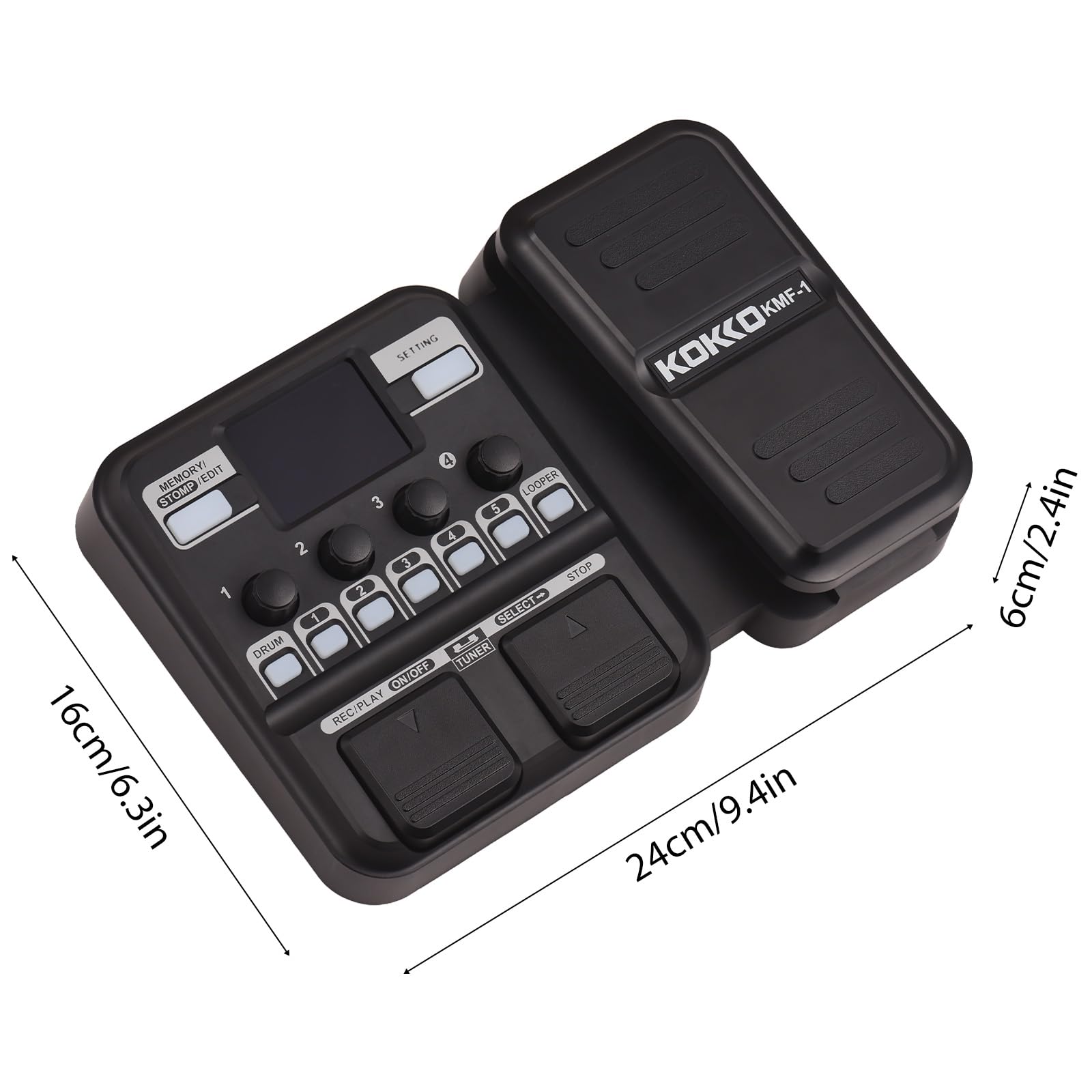 HUIOP Pédale multi-effets pour guitare avec 10 à 59 préréglages, 6 boîtes de rythmes et looper, 40 rythmes différents pour pratiquer à la maison, streaming en direct, connecter un ordinateur, des