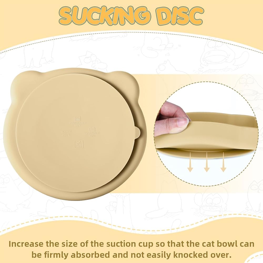 WIYETY Flache Silikon-Näpfe Mit Saugnapf - 3er Set Für Katzen & Hunde In Pink/Blau/Grün