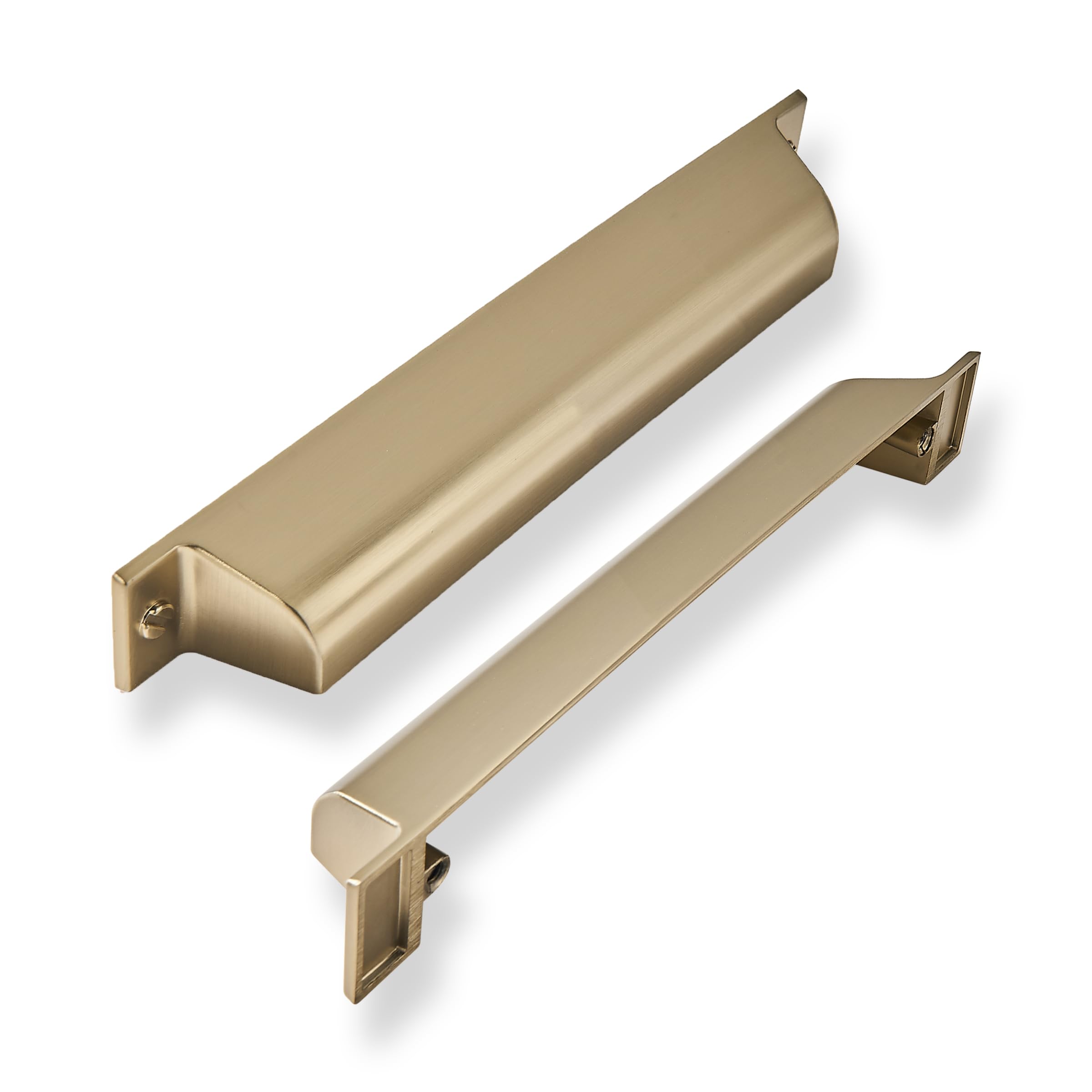 ZAUYX 10 Pack 3 Inch Center to Center Brushed Brass Cabinet Cup Pulls Gold Drawer Pulls Kitchen Hardware Satin Brass Channing Cup Pulls Drawer Handles Knobs 3 inch Hole Center