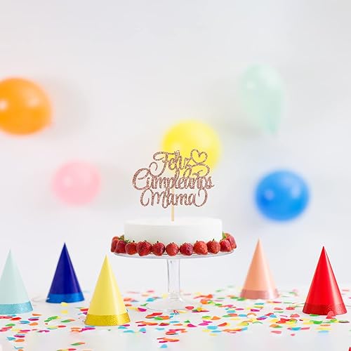 Miniatura 5 de Feliz Cumpleaños Mama Cake Topper, decoración de fiesta de cumpleaños de la madre española, feliz día de la madre/querida mamá feliz cumpleaños,