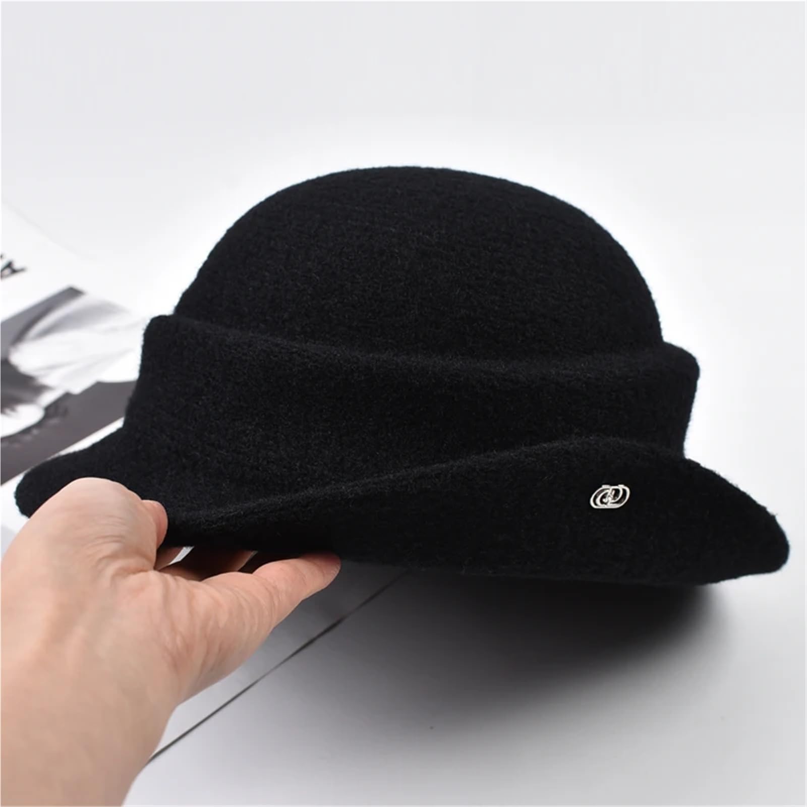 Cappello A Cloche Da Donna Cappello da bacino invernale donna elegante formale festa Fedora Per Donna