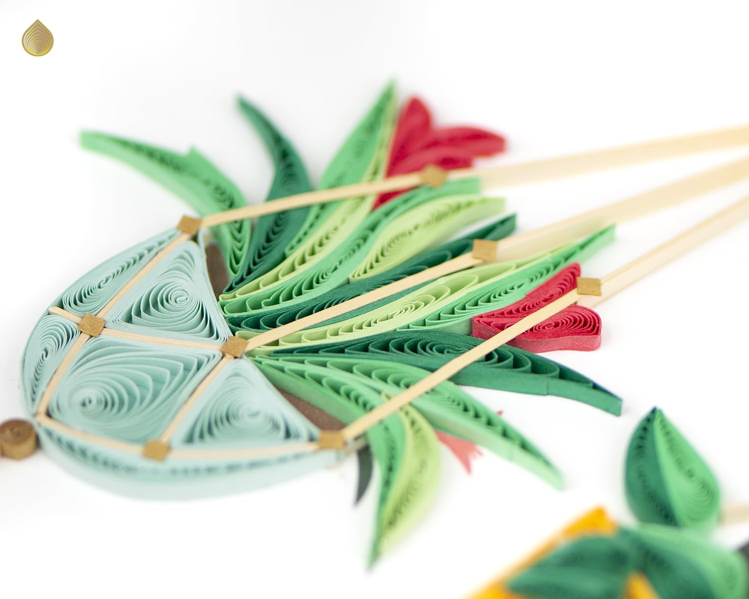 Quilling Bright Macrame Plant Happy Plant Home Hand-Finished Art Greeting Card Frameable Art - Image 3