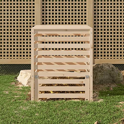 ShGaxin Compostador de Madera Maciza de Pino 82,5x82,5x99,5 cm, Compostadora Organica Jardin, Vermicompostador, Composteras Huerto, Compostera Domestica