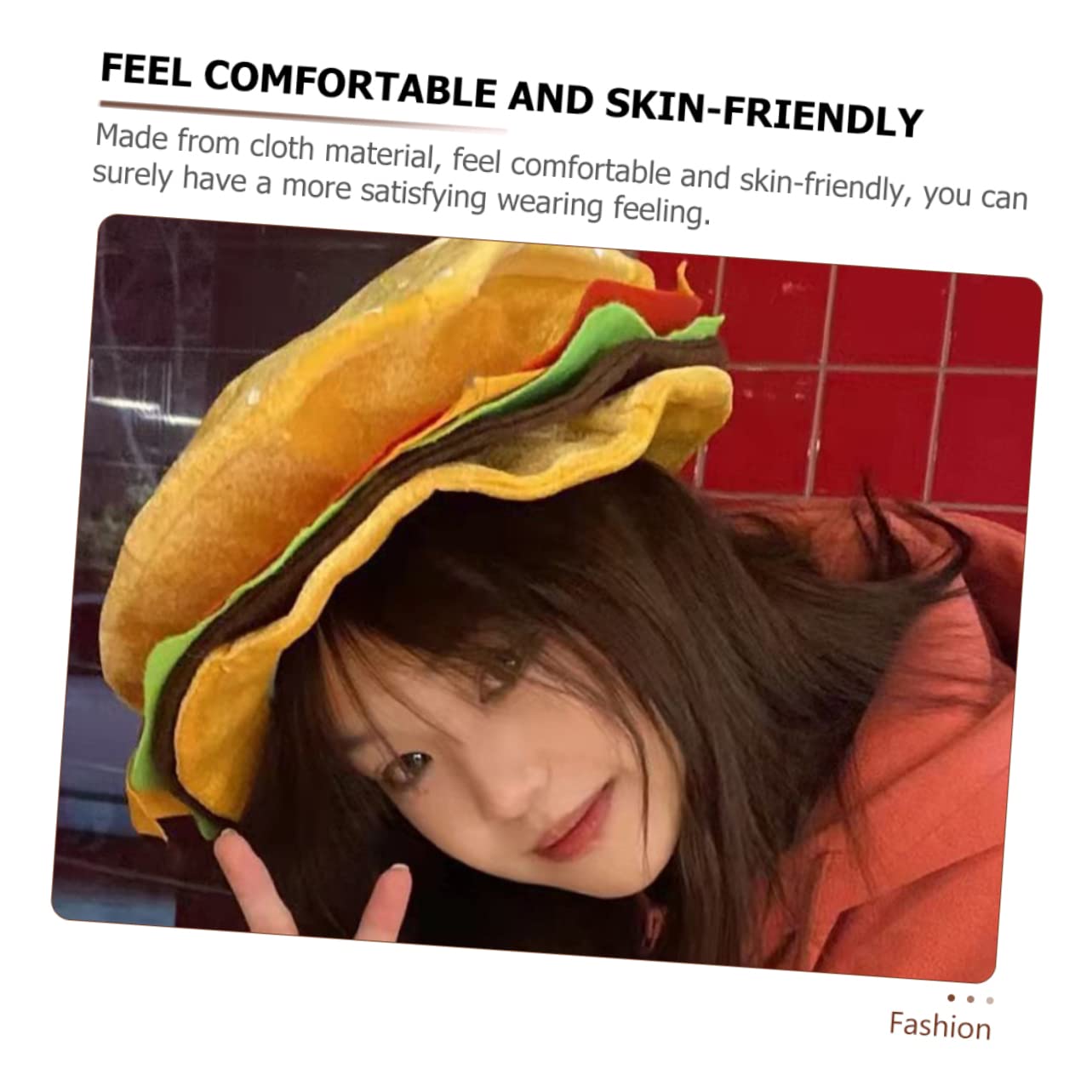 4piezas Sombrero De Hamburguesa Divertido Cosplay y Halloween Gorro De Diseño Adorable y Original Para Adultos