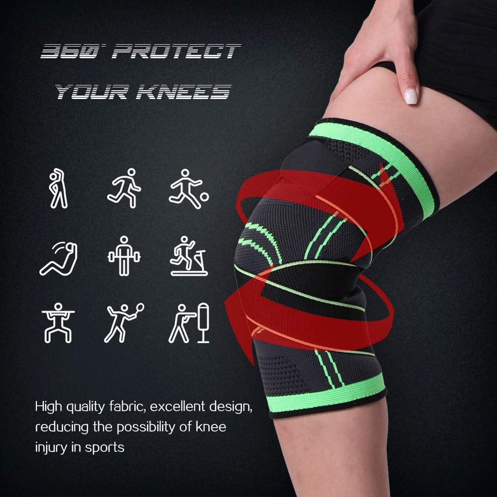 A Pair Sports Kneepad Men Pressurized Elastic Knee Pads Support Fitness Gear Basketball Volleyball Brace Protector