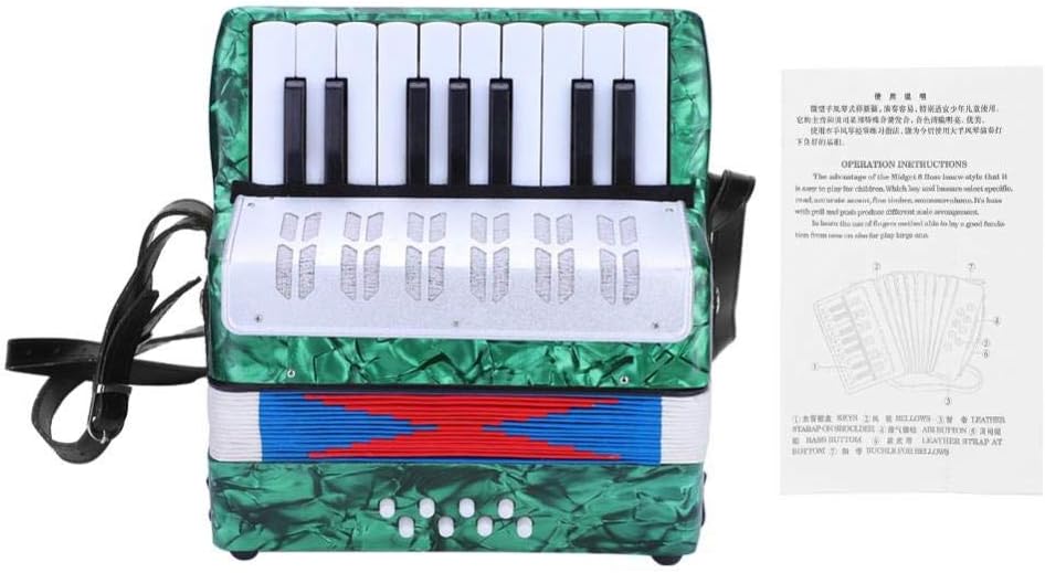 Tbest Acordeón Concertina Accordion Niño 17 Key 8 Bass Mini Acordeón Infantil Juguetes Educativos Infantiles Principiantes Enseñanza de Primera Infancia
