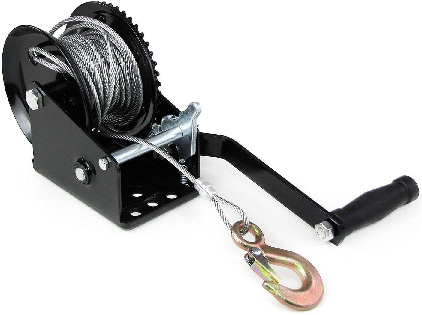 Futchoy Cabrestante manual, con cable de alambre de 10 m, galvanizado y resistente a la corrosión para remolques