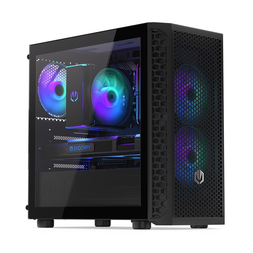 ENDORFY Signum M30 ARGB EY2A020, obudowa komputerowa microATX, 3 wentylatory 120 mm PWM ARGB, panel mesh i szkło hartowane, USB-C 20 Gb/s, GPU do 345 mm, chłodnice do 240 mm, czarna