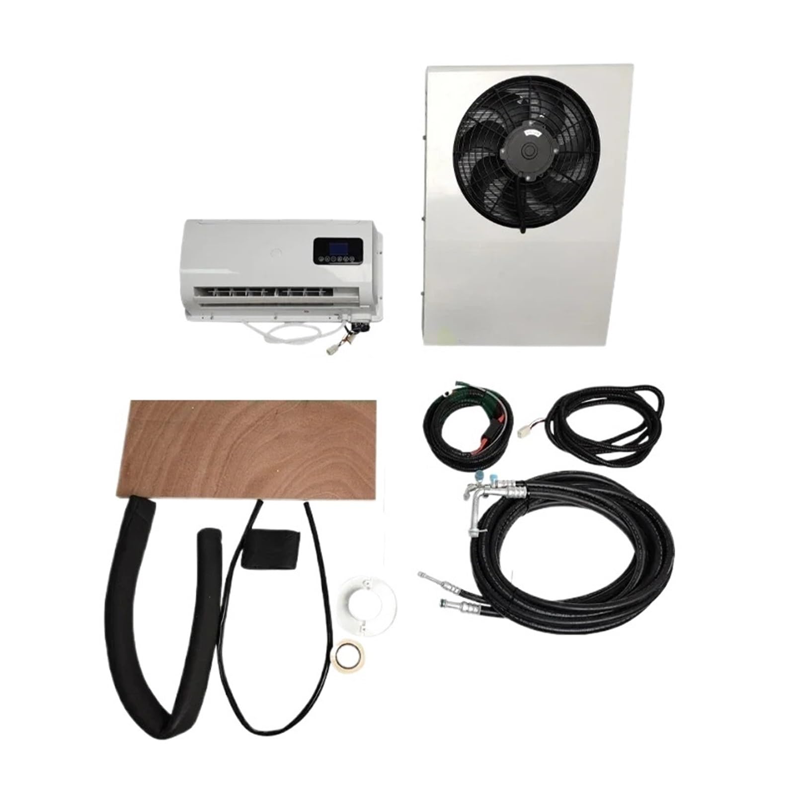 Cczrd 12V /24V Truck Split Air Conditioner Electric Parking Cooler Ac Unit For Tractor Cab Camper Van Caravan Motor Home Quiet Comfort Highly Efficient Cooling(12V)