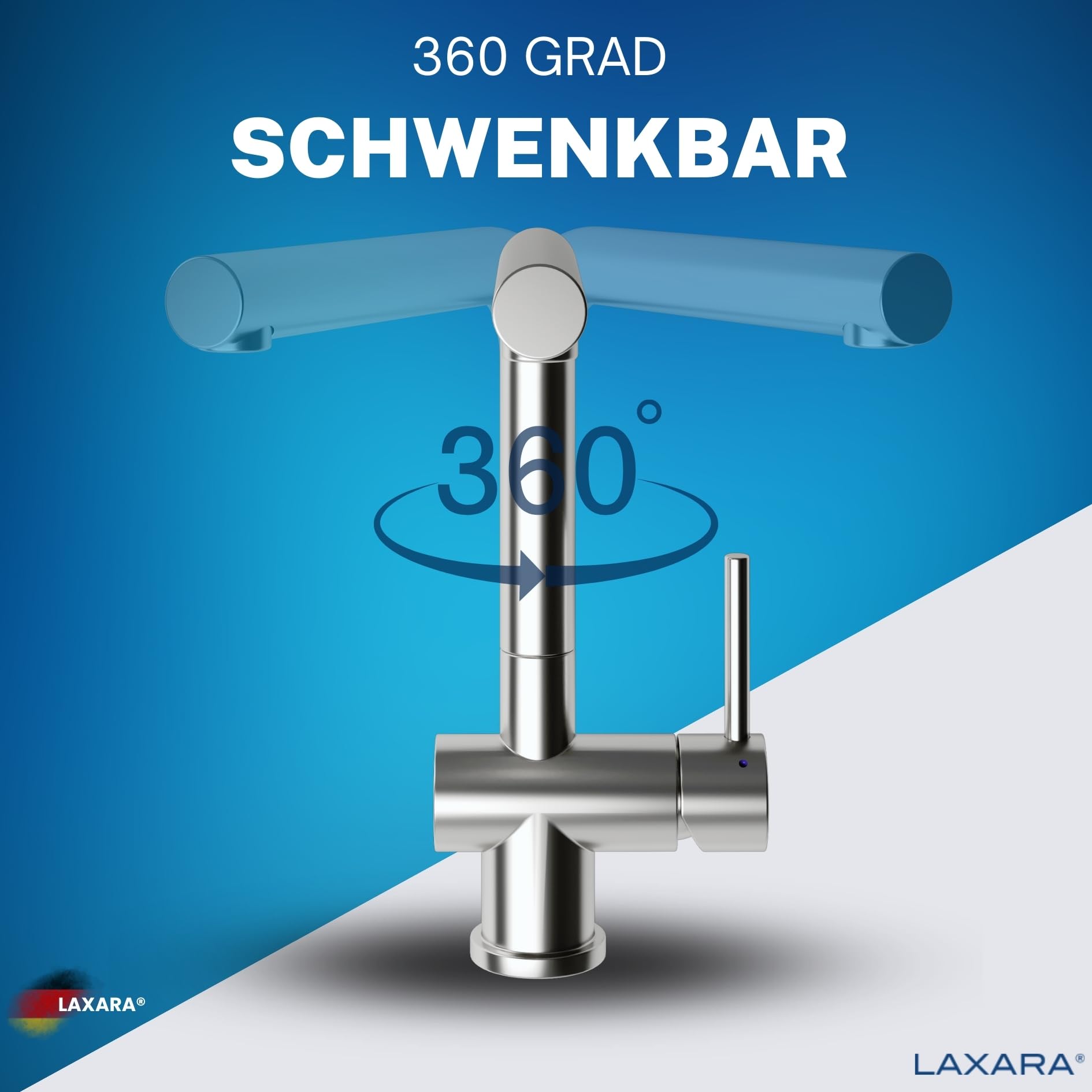 Linuas armatura kuchenna z masywnej stali nierdzewnej 304, kran ze stali nierdzewnej, wysokociśnieniowa, szczotkowana, zaprojektowana do nowoczesnych kuchni, kartusze ceramiczne LongLife