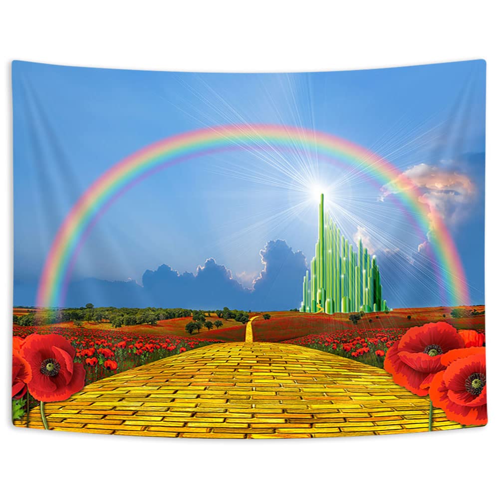 Amazon Com Jawo Oz Emerald Castle Tapestry Wall Hanging Poppies Field Yellow Brick Road Tapestry Polyester Fabric Wall Tapestry For Home Living Room Bedroom Dorm Backdrop Party Decor 71w X 60l Inches Amazon Com Jawo Oz Emerald Castle Tapestry Wall Hanging Poppies Field Yellow Brick Road Tapestry Polyester Fabric Wall Tapestry For Home Living Room Bedroom Dorm Backdrop Party Decor 71w X 60l Inches