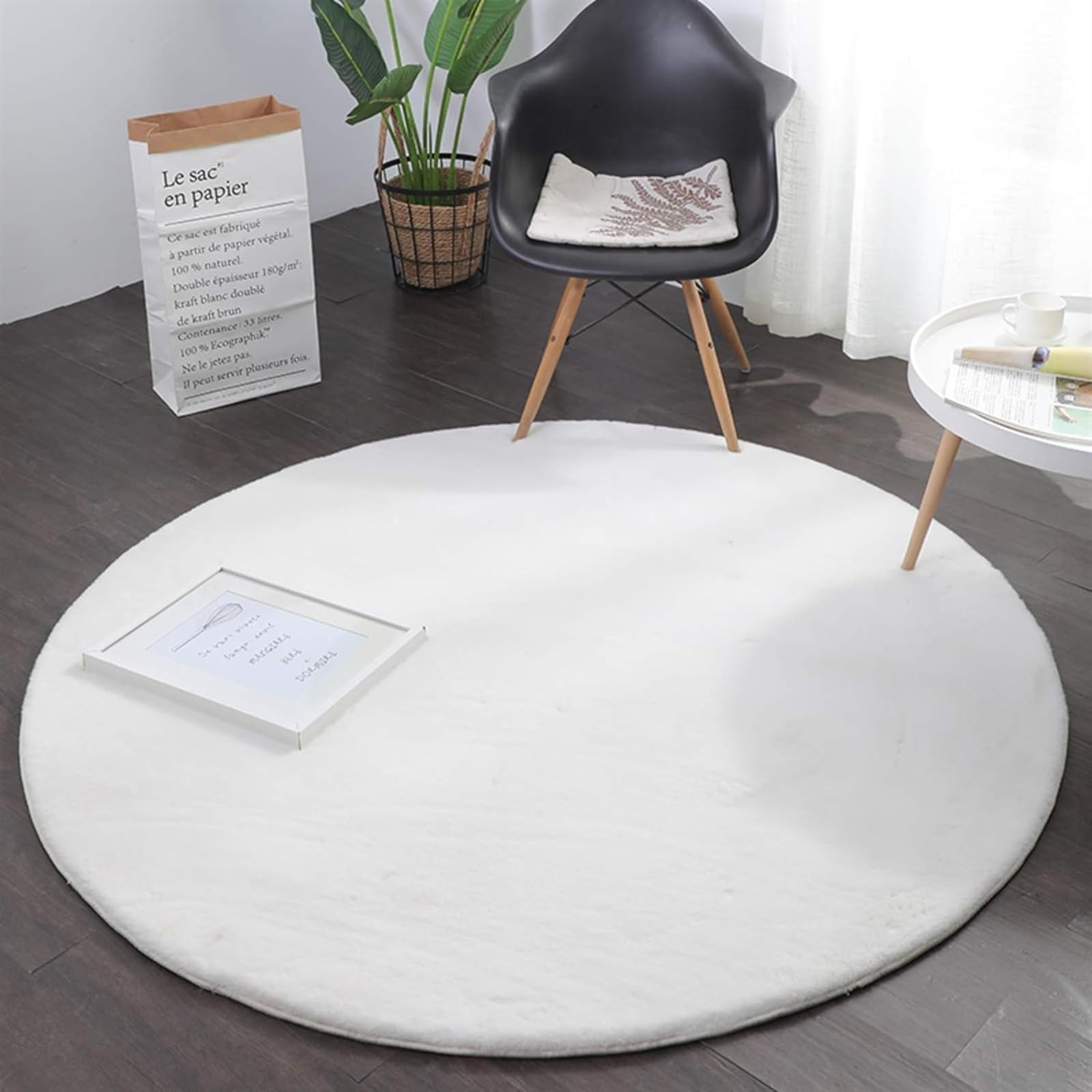 Zerbino Tappeto Rotondo Circolare per Camera da Letto, Decorazione per La Casa Antiscivolo Carino per per L'Ingresso(E,100cm(39inch))