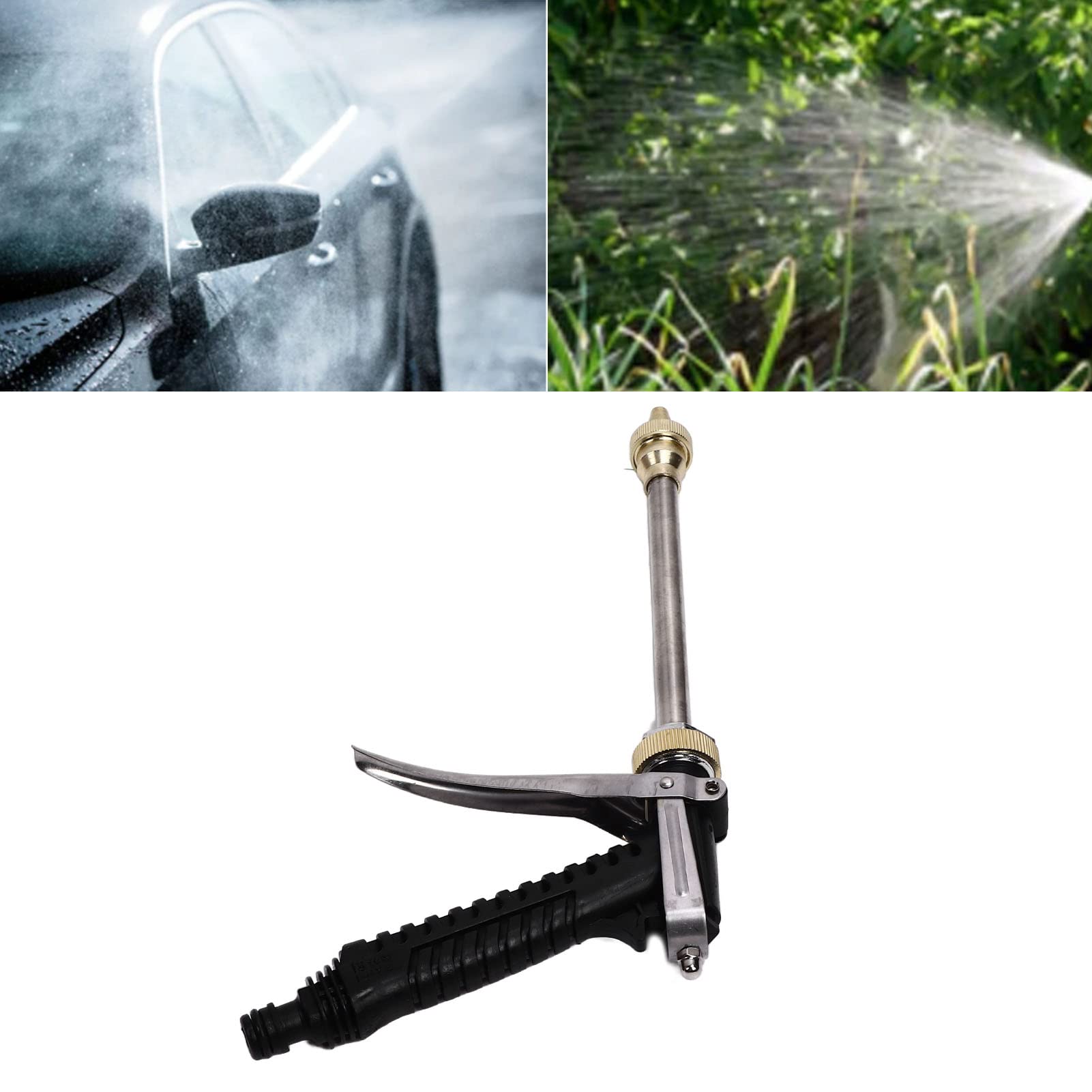 Pistola per irrigazione ad alta pressione, 12V 100W G1/2 Kit irrigatore per irrigazione per tubo da giardino con filettatura esterna Getto per spruzzatore per rondella di pulizia per lavaggio auto, ir
