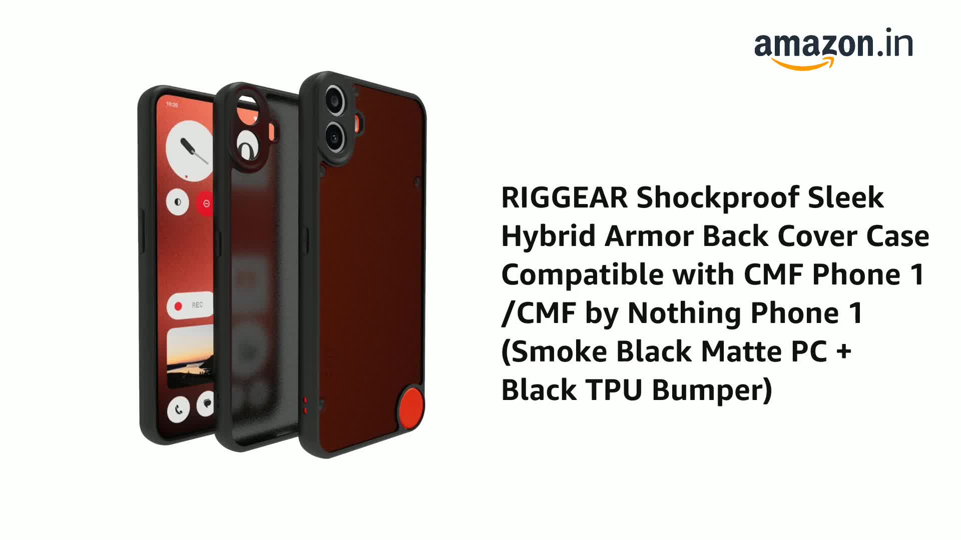 TECHGEAR Tough Case For Nothing Phone 1 [Fusion Armour] Premium Hybrid Tough Rugged Protective Bumper Case Heavy Duty Protection With Clear Back 05056284463166